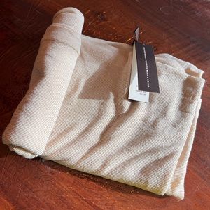 Limited infinity scarf; cream colored with gold sparkles